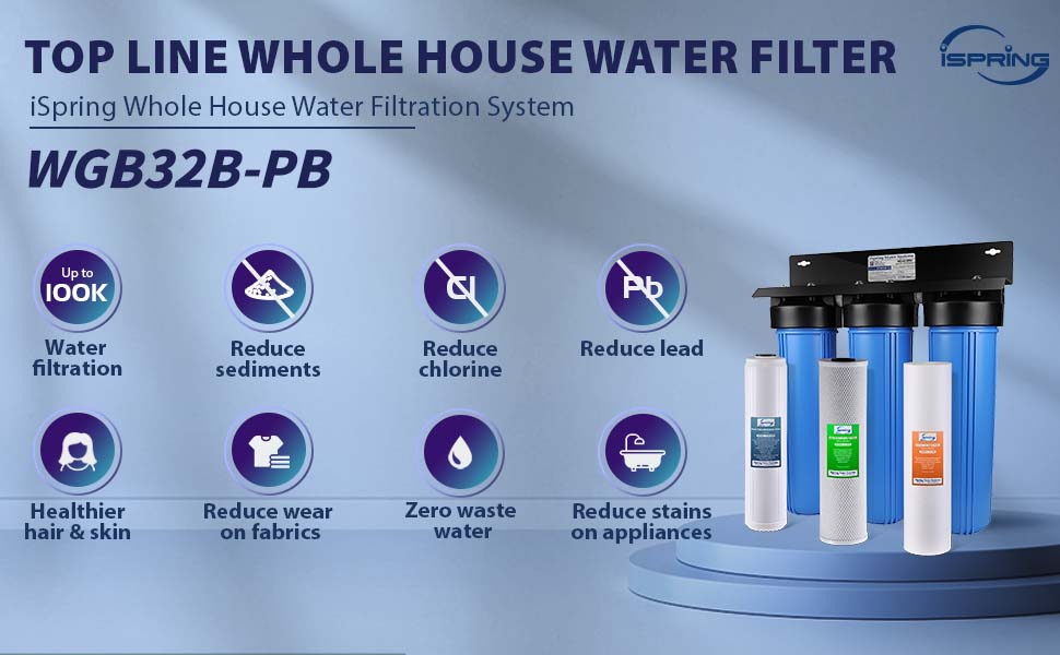 Features of WGB32B-PB Whole House water filtration system