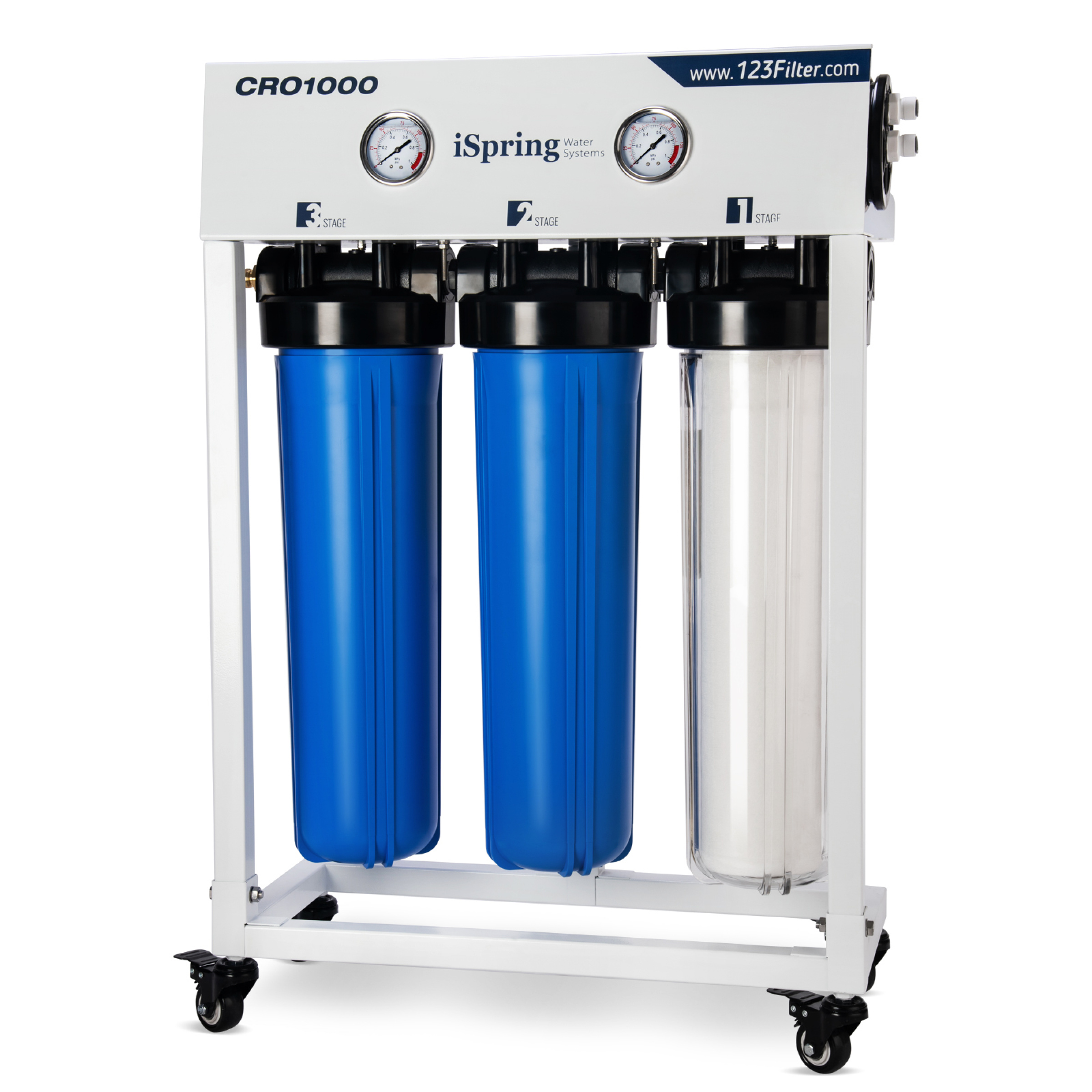iSpring CRO1000 4Stage Tankless Commercial Reverse Osmosis Drinking Water Filtration System for