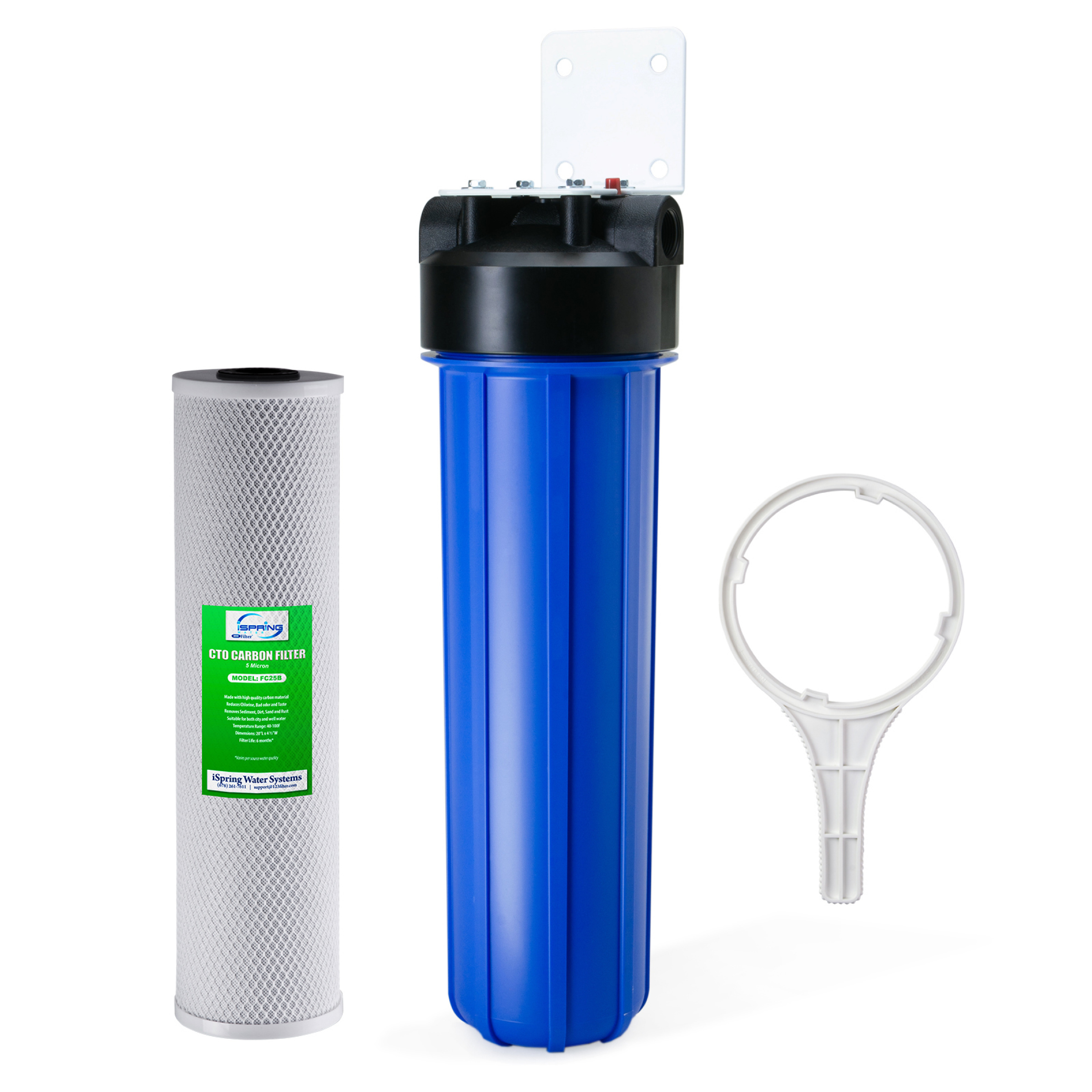 iSpring WGB22B 2-Stage 20-Inch Big Blue Whole House Water Filter 1-Inch NPT Carbon Ispring Water Systems LLC. 