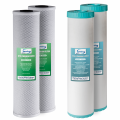 F4WGB22BM 4.5” x 20” Whole House Water Filter Replacement Set, Two Carbon Block and Two Iron & Manganese Reducing Cartridges