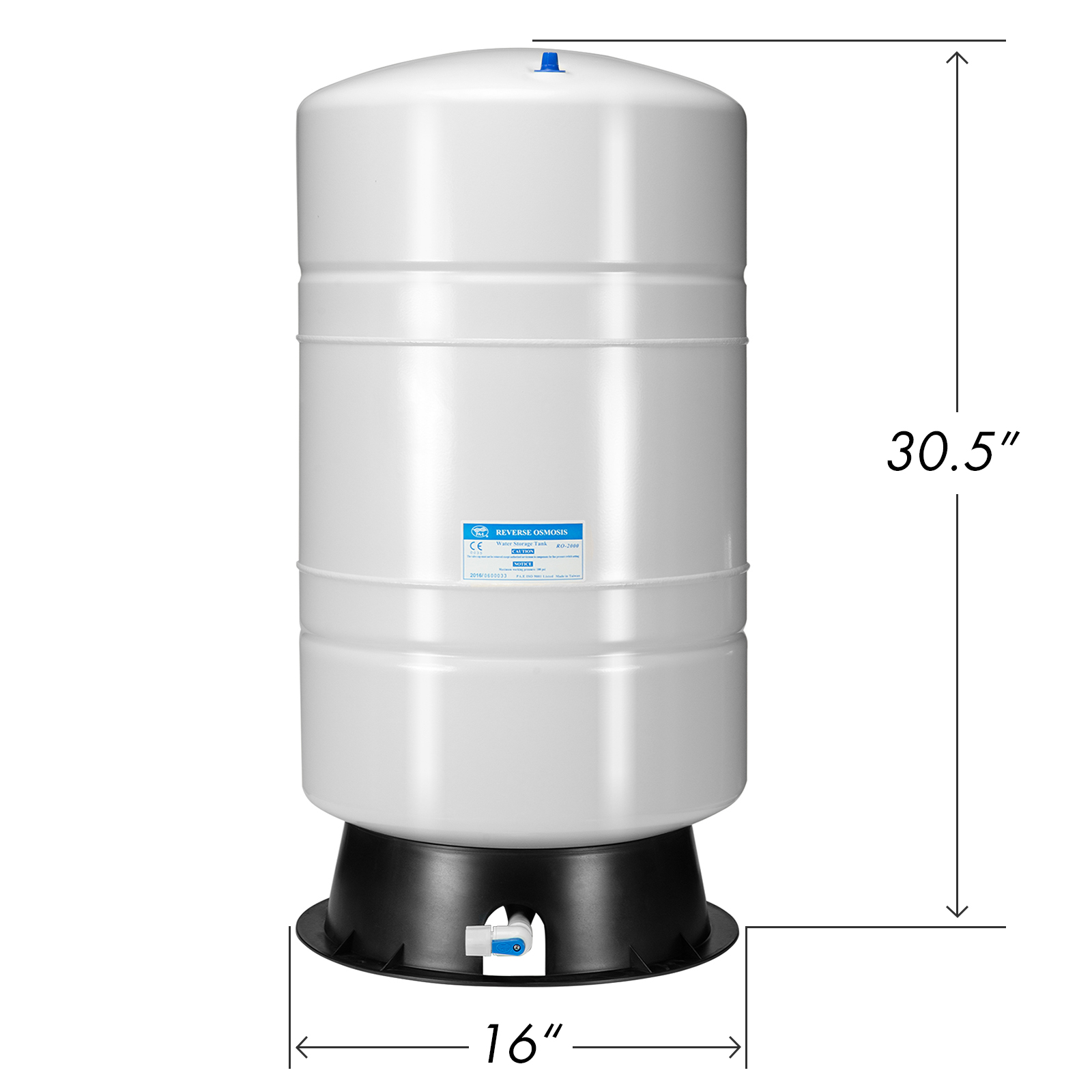 iSpring T20M 20 Gallon PrePressurized Water Storage Tank for Reverse Osmosis (RO) Systems with