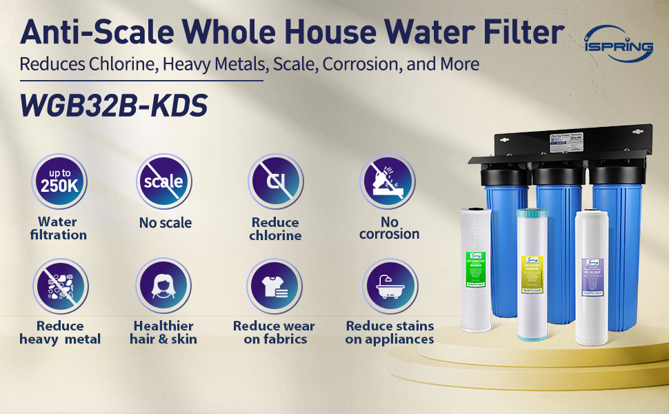 Features of WGB32B-KDS Whole House water filtration system