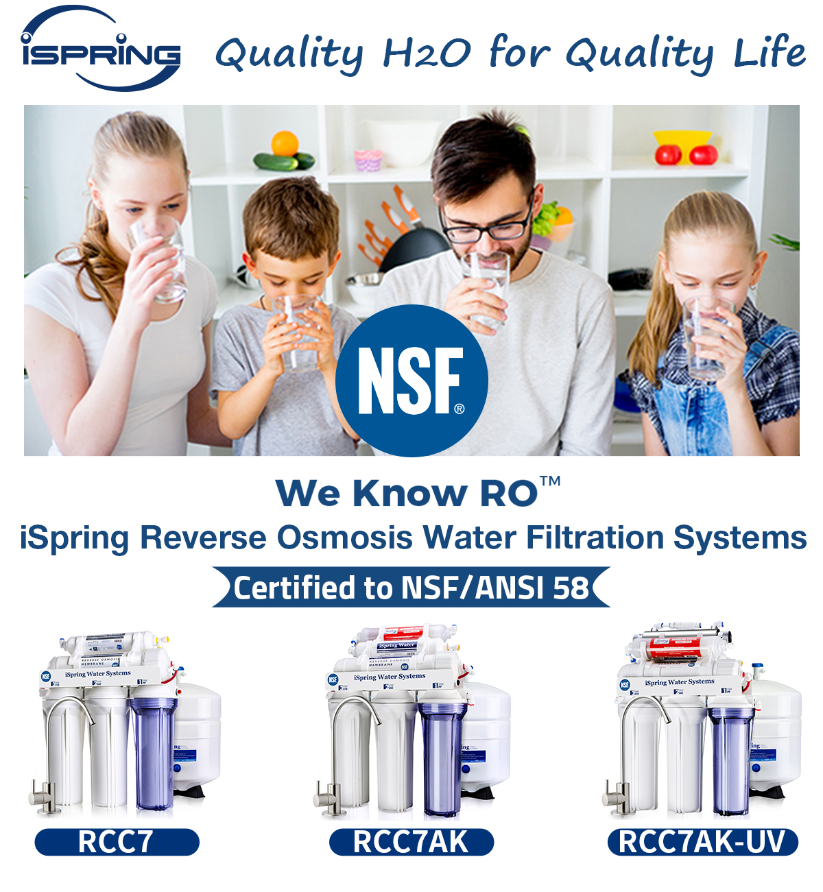 iSpring Reverse Osmosis systems with NSF/ANSI 58 Certification